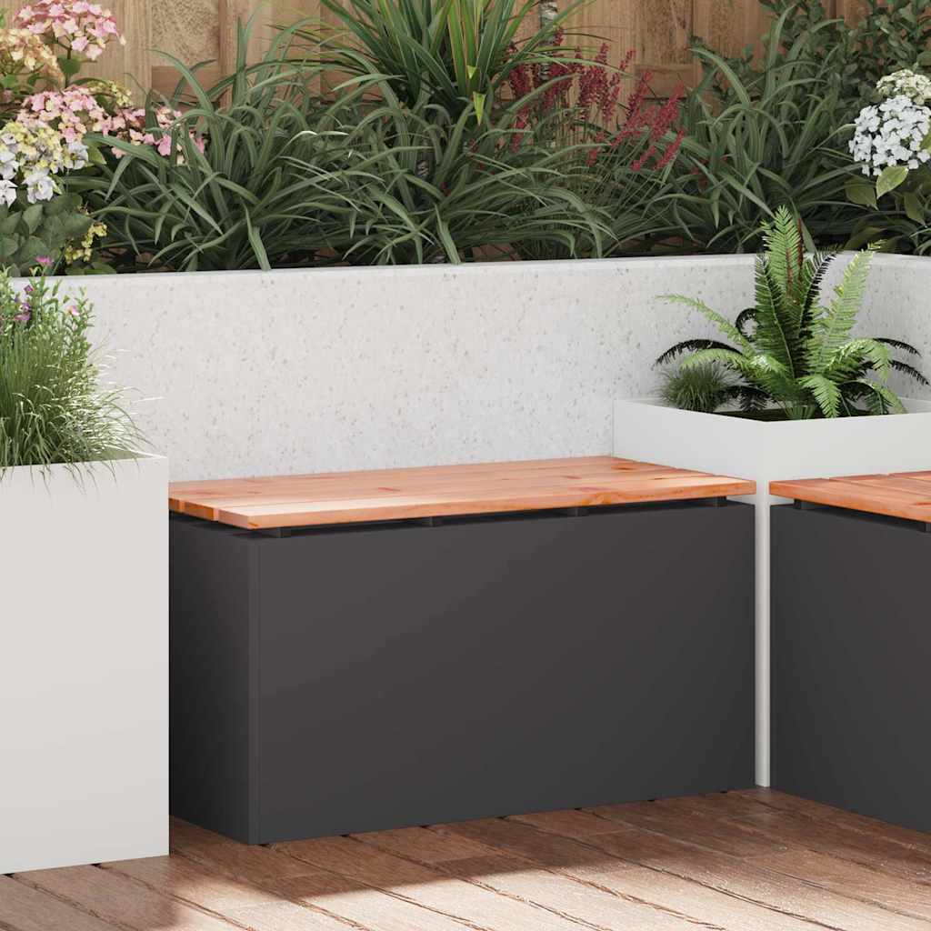 vidaXL Ławka ogrodowa Czarny 80 x 40 x 43 cm Stal