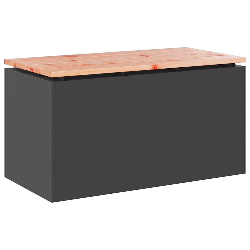 vidaXL Ławka ogrodowa Czarny 80 x 40 x 43 cm Stal