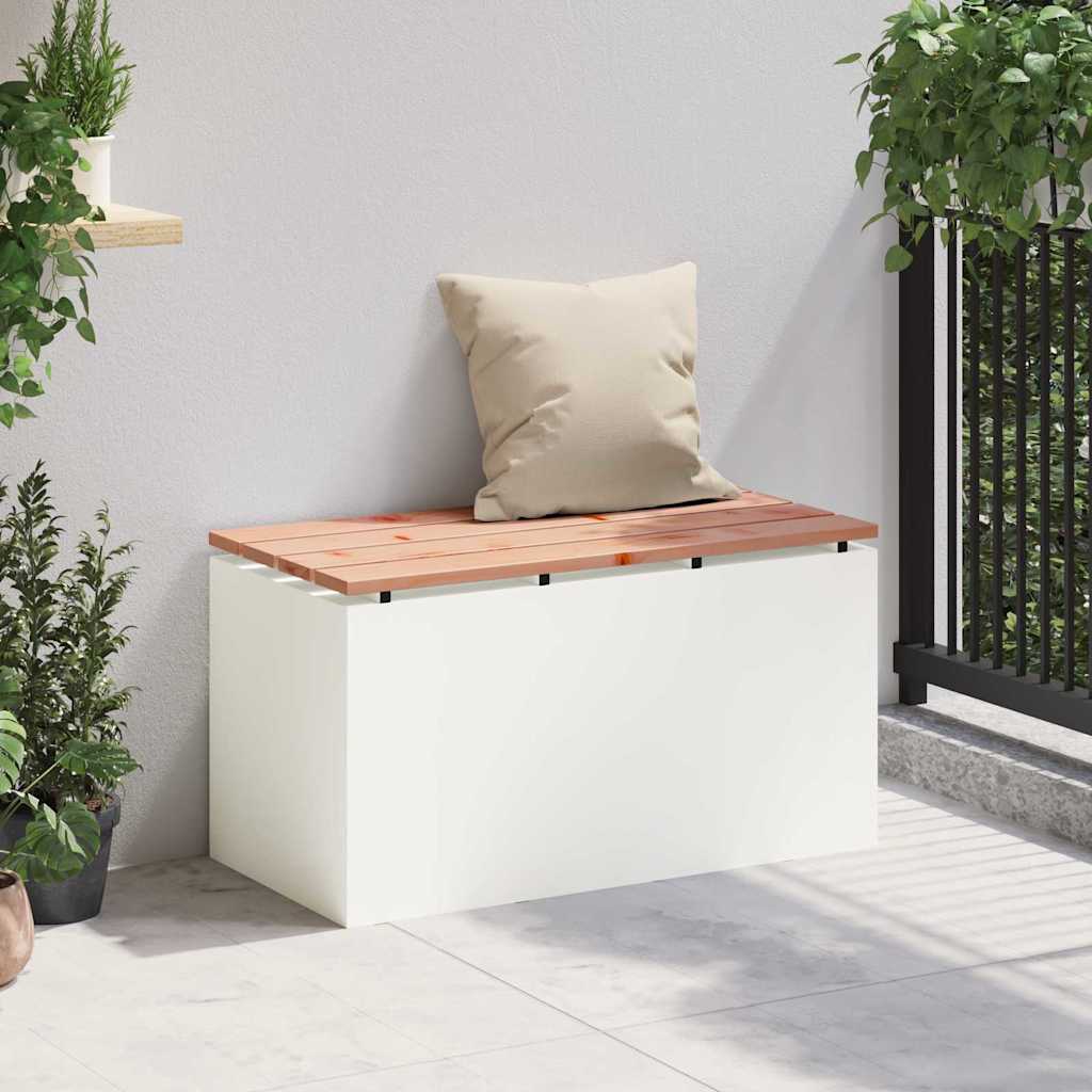 vidaXL Ławka ogrodowa Biały 80 x 40 x 43 cm Stal