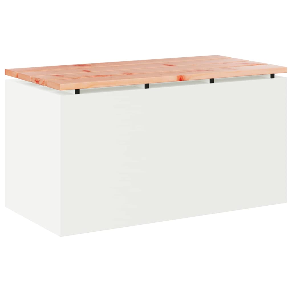 vidaXL Ławka ogrodowa Biały 80 x 40 x 43 cm Stal