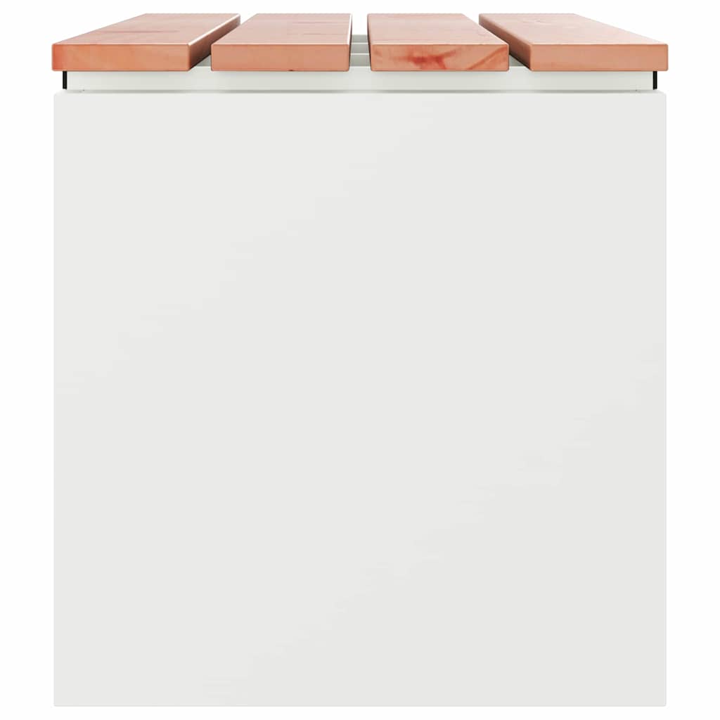 vidaXL Ławka ogrodowa Biały 80 x 40 x 43 cm Stal
