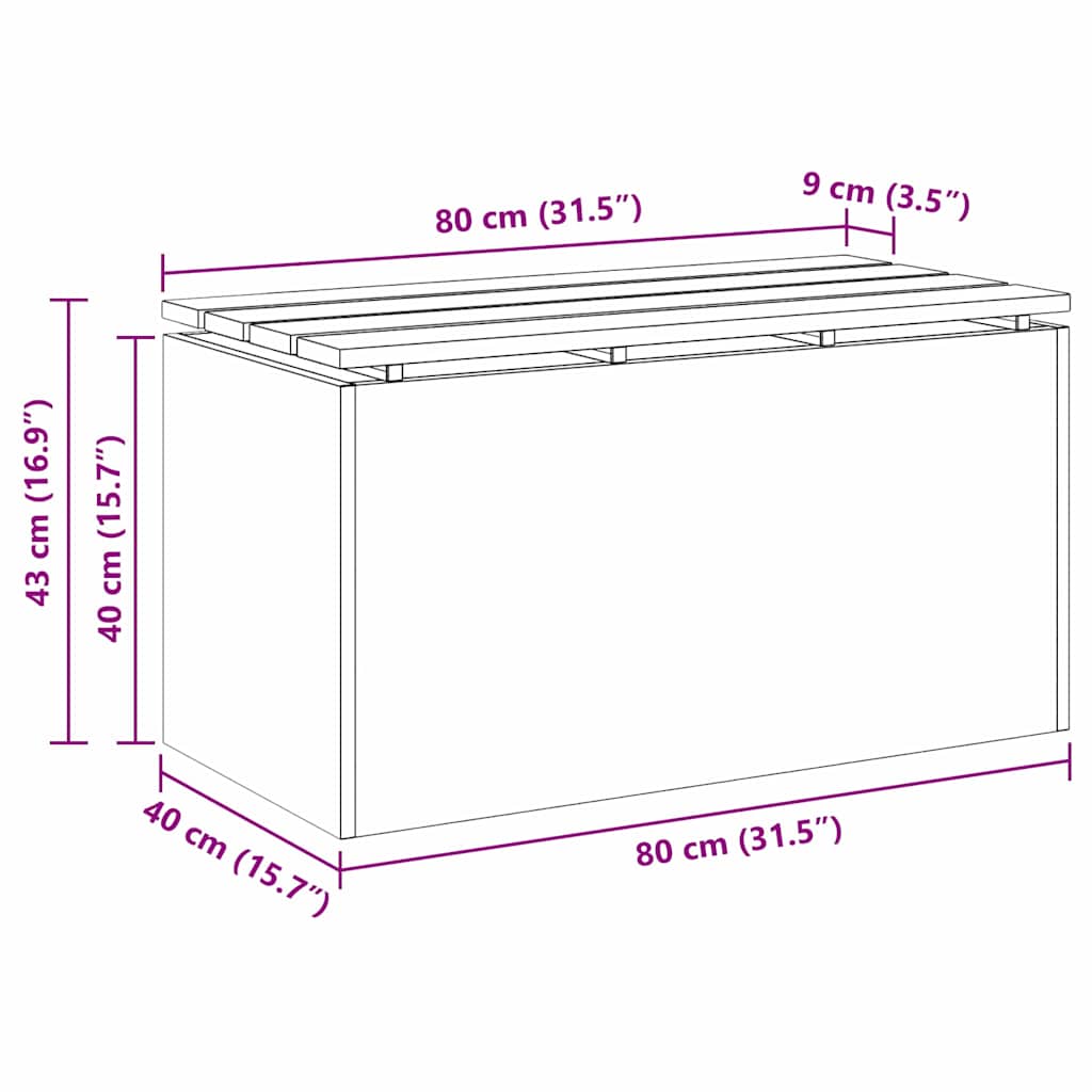 vidaXL Ławka ogrodowa Biały 80 x 40 x 43 cm Stal