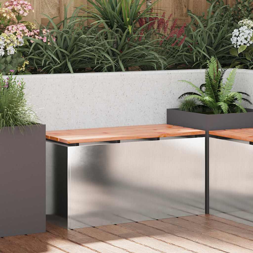 vidaXL Ławka ogrodowa Srebrny 80 x 40 x 43 cm stal nierdzewna