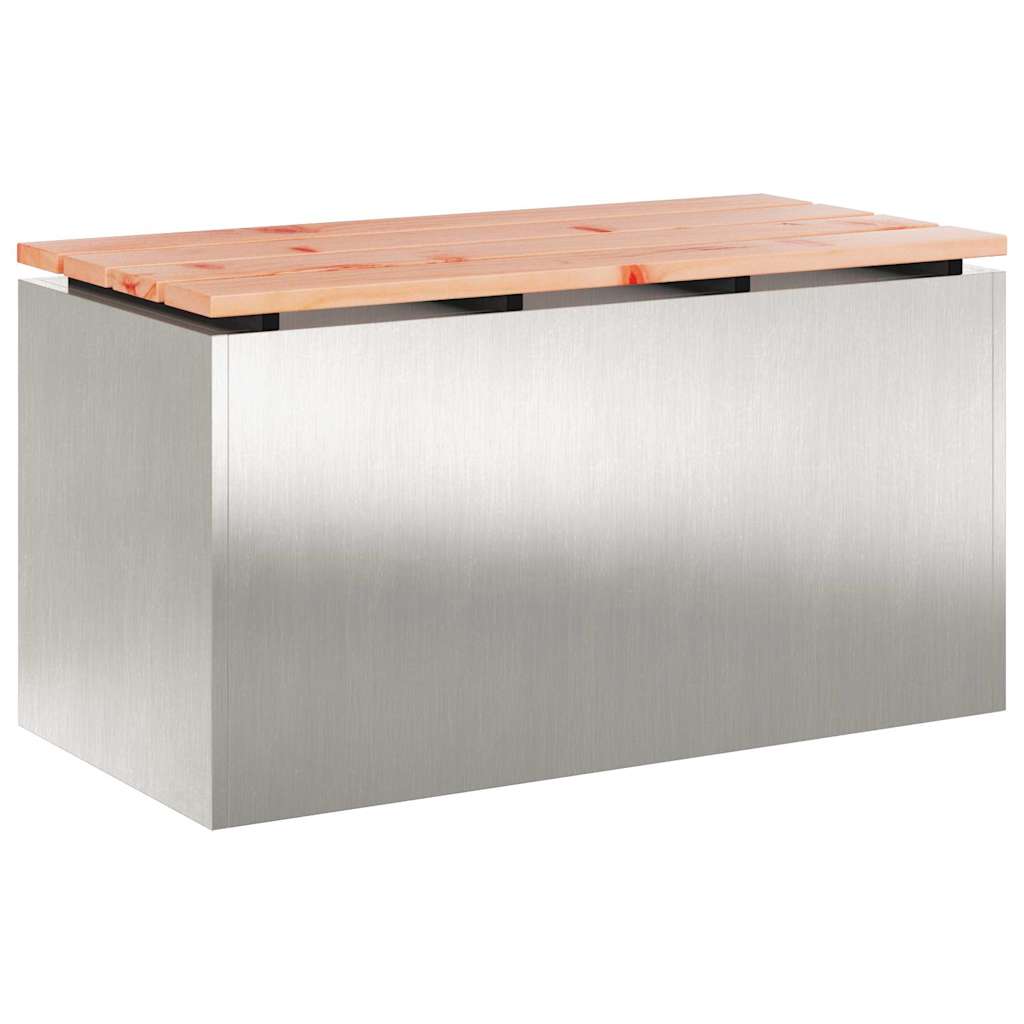 vidaXL Ławka ogrodowa Srebrny 80 x 40 x 43 cm stal nierdzewna