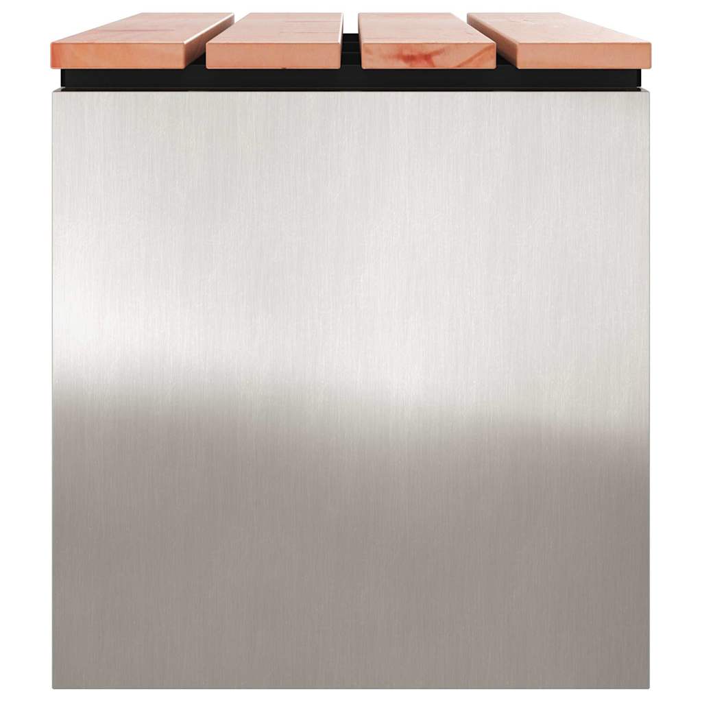 vidaXL Ławka ogrodowa Srebrny 80 x 40 x 43 cm stal nierdzewna