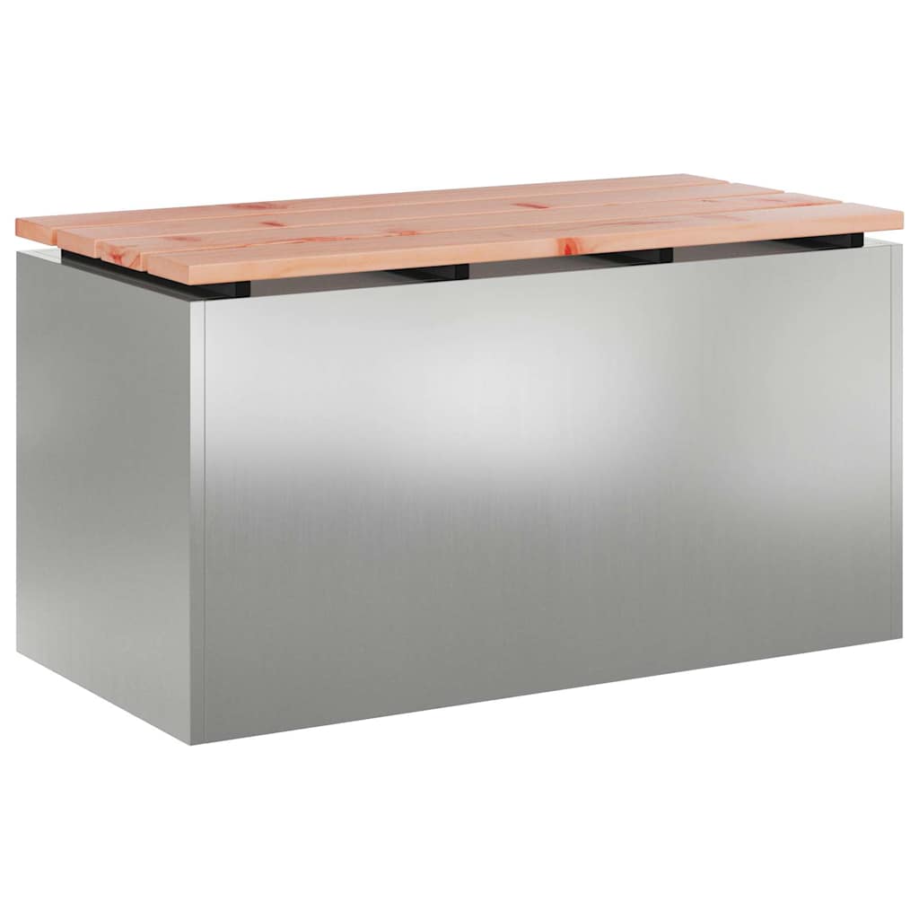 vidaXL Ławka ogrodowa Srebrny 80 x 40 x 43 cm Stal galwanizowana