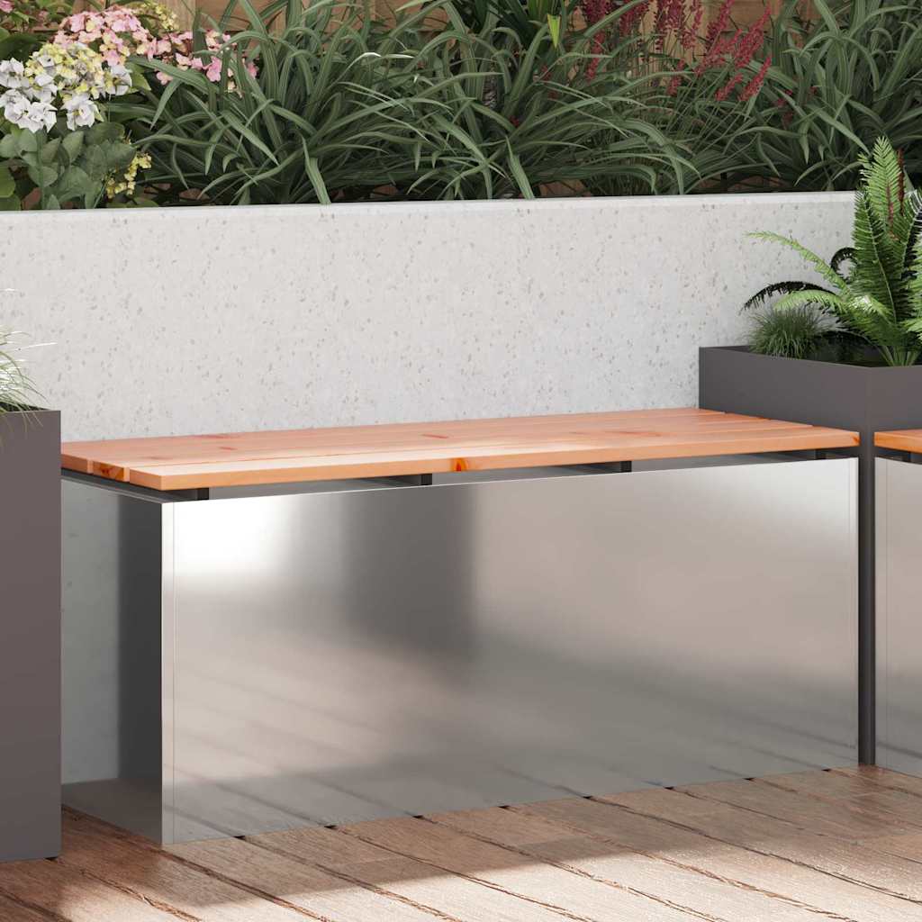 vidaXL Ławka ogrodowa Srebrny 100 x 40 x 43 cm Stal galwanizowana