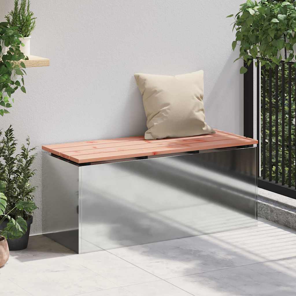 vidaXL Ławka ogrodowa Srebrny 100 x 40 x 43 cm Stal galwanizowana