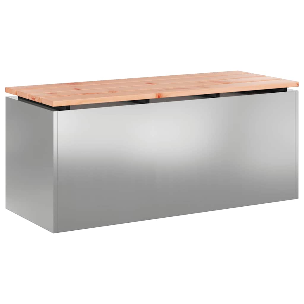vidaXL Ławka ogrodowa Srebrny 100 x 40 x 43 cm Stal galwanizowana