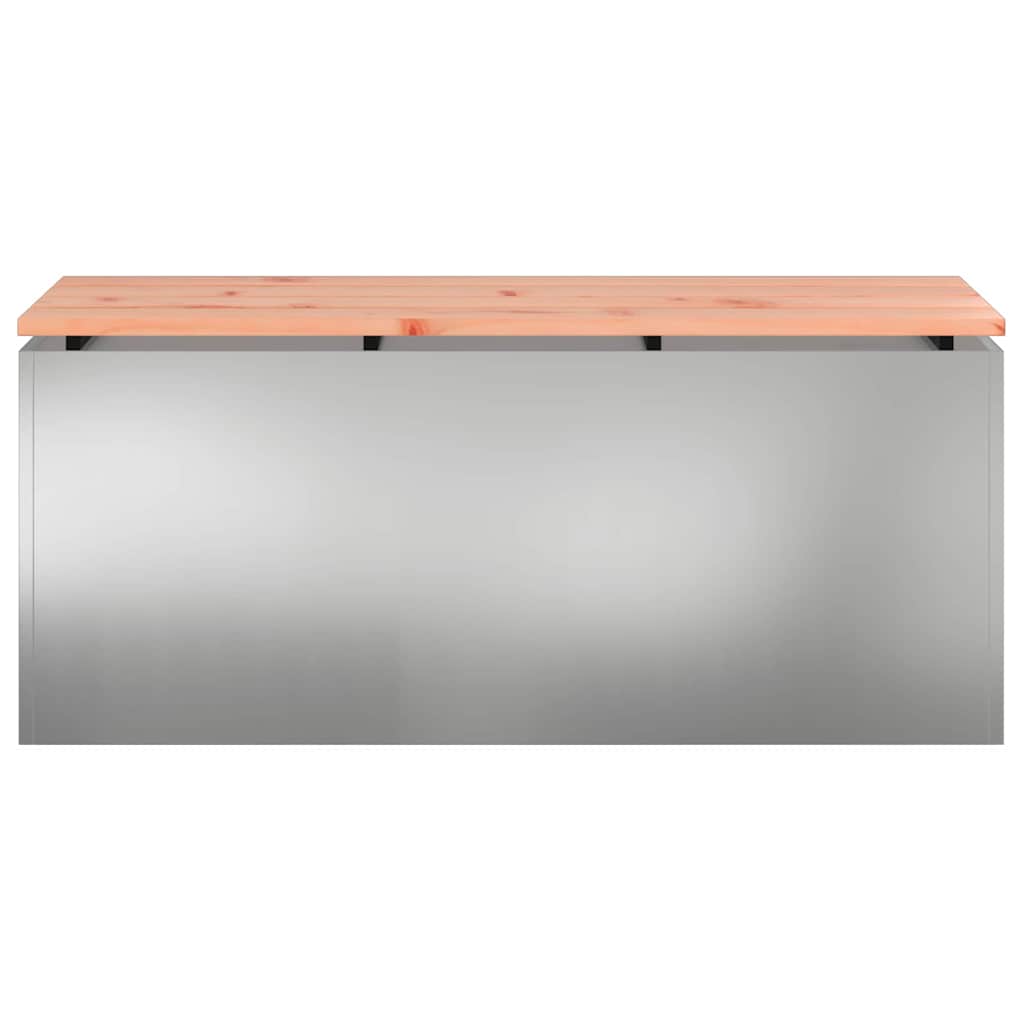 vidaXL Ławka ogrodowa Srebrny 100 x 40 x 43 cm Stal galwanizowana