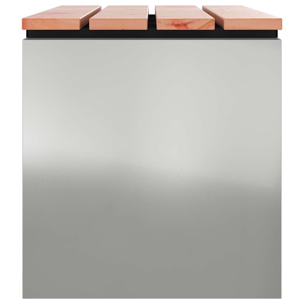 vidaXL Ławka ogrodowa Srebrny 100 x 40 x 43 cm Stal galwanizowana