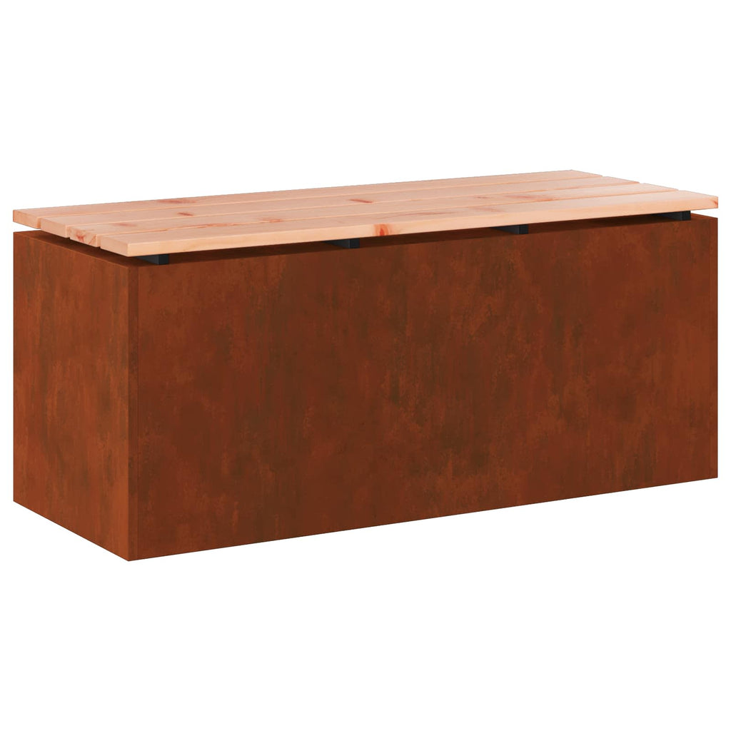 vidaXL Ławka ogrodowa Rdzawy 100 x 40 x 43 cm stal kortenowska