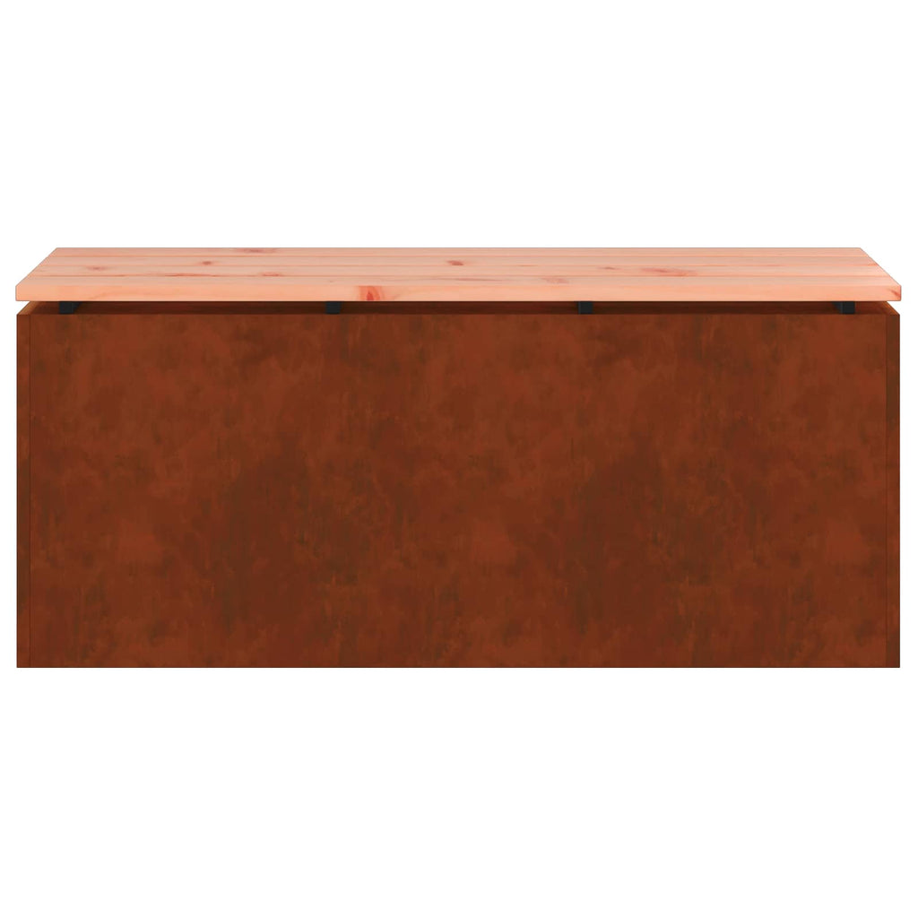 vidaXL Ławka ogrodowa Rdzawy 100 x 40 x 43 cm stal kortenowska