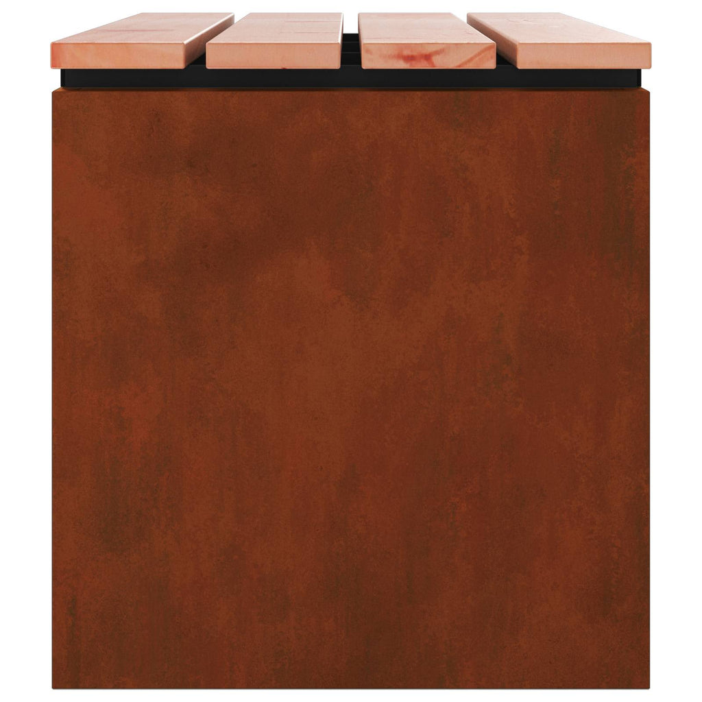 vidaXL Ławka ogrodowa Rdzawy 100 x 40 x 43 cm stal kortenowska