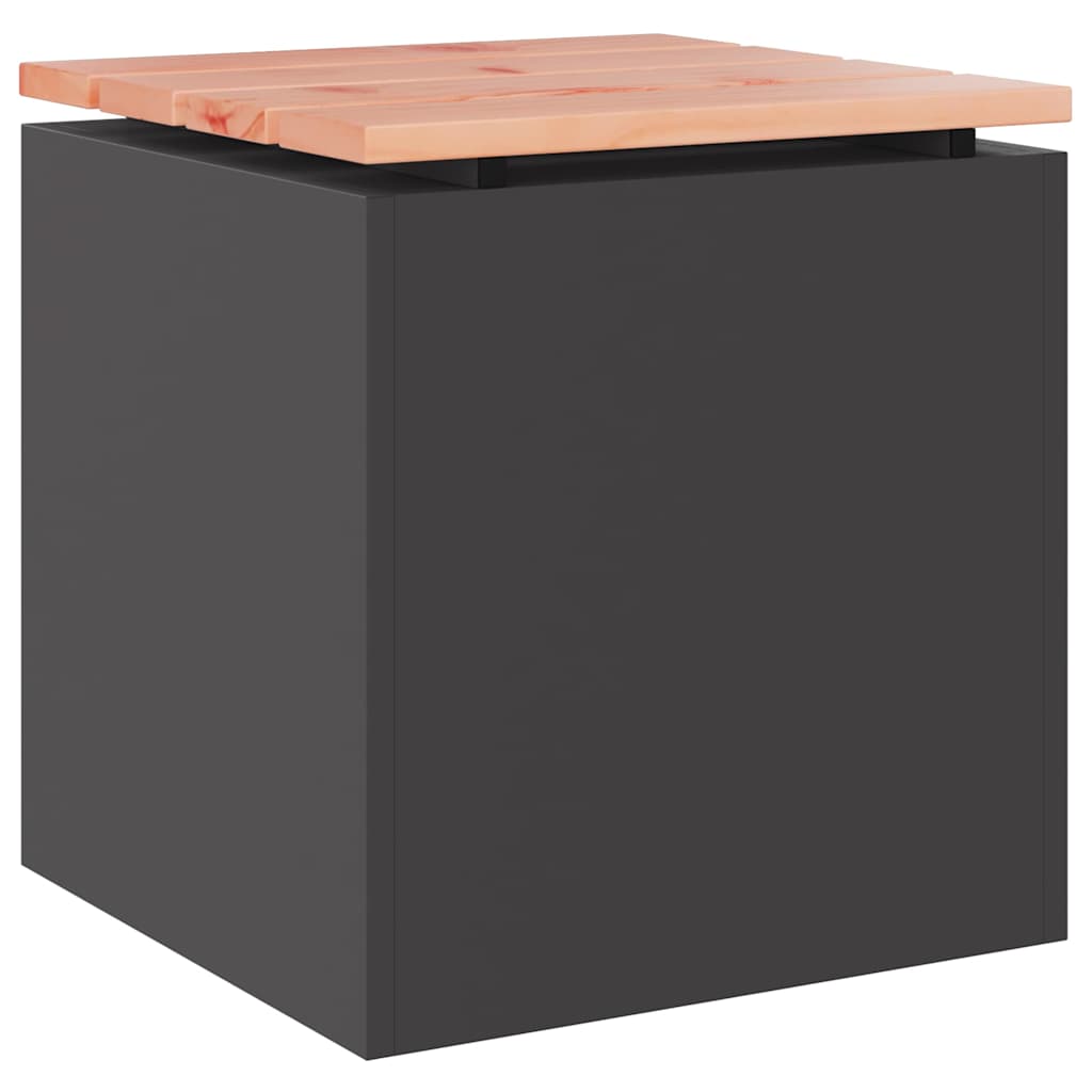 vidaXL Ławka ogrodowa Czarny 40 x 40 x 43 cm Stal