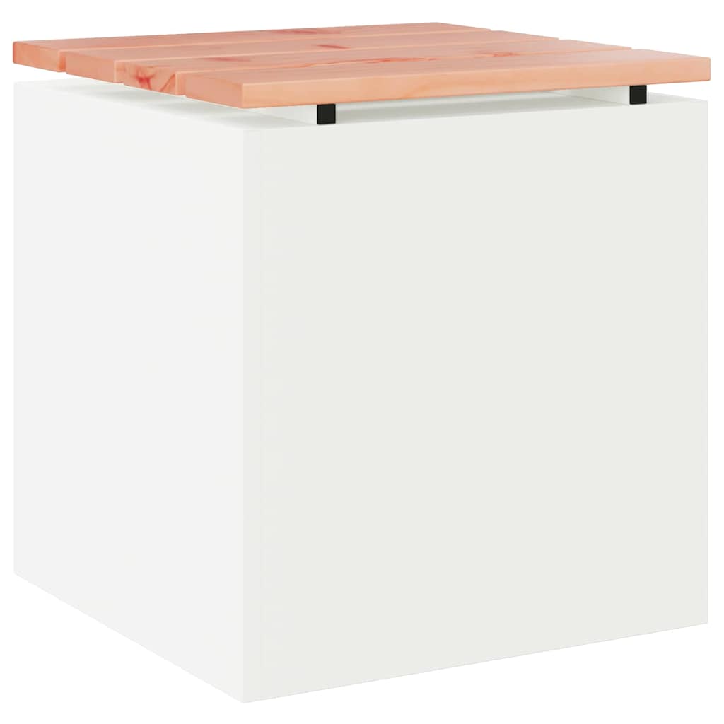 vidaXL Ławka ogrodowa Biały 40 x 40 x 43 cm Stal