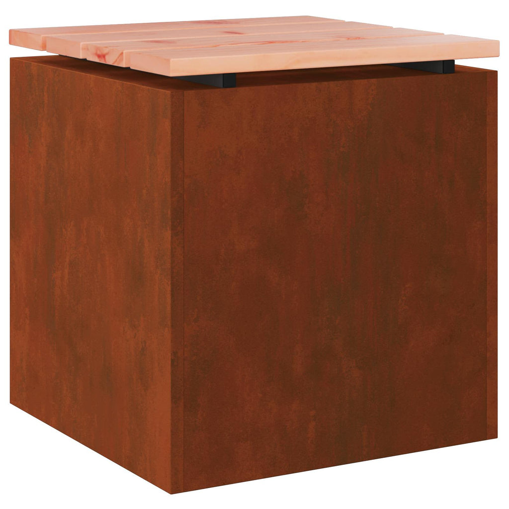 vidaXL Ławka ogrodowa Rdzawy 40 x 40 x 43 cm stal kortenowska