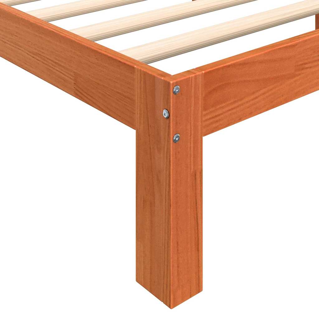 vidaXL Ramka łóżka Z zagłówkiem Woskowy Brąz 203.5 x 205.5 x 69.5 cm