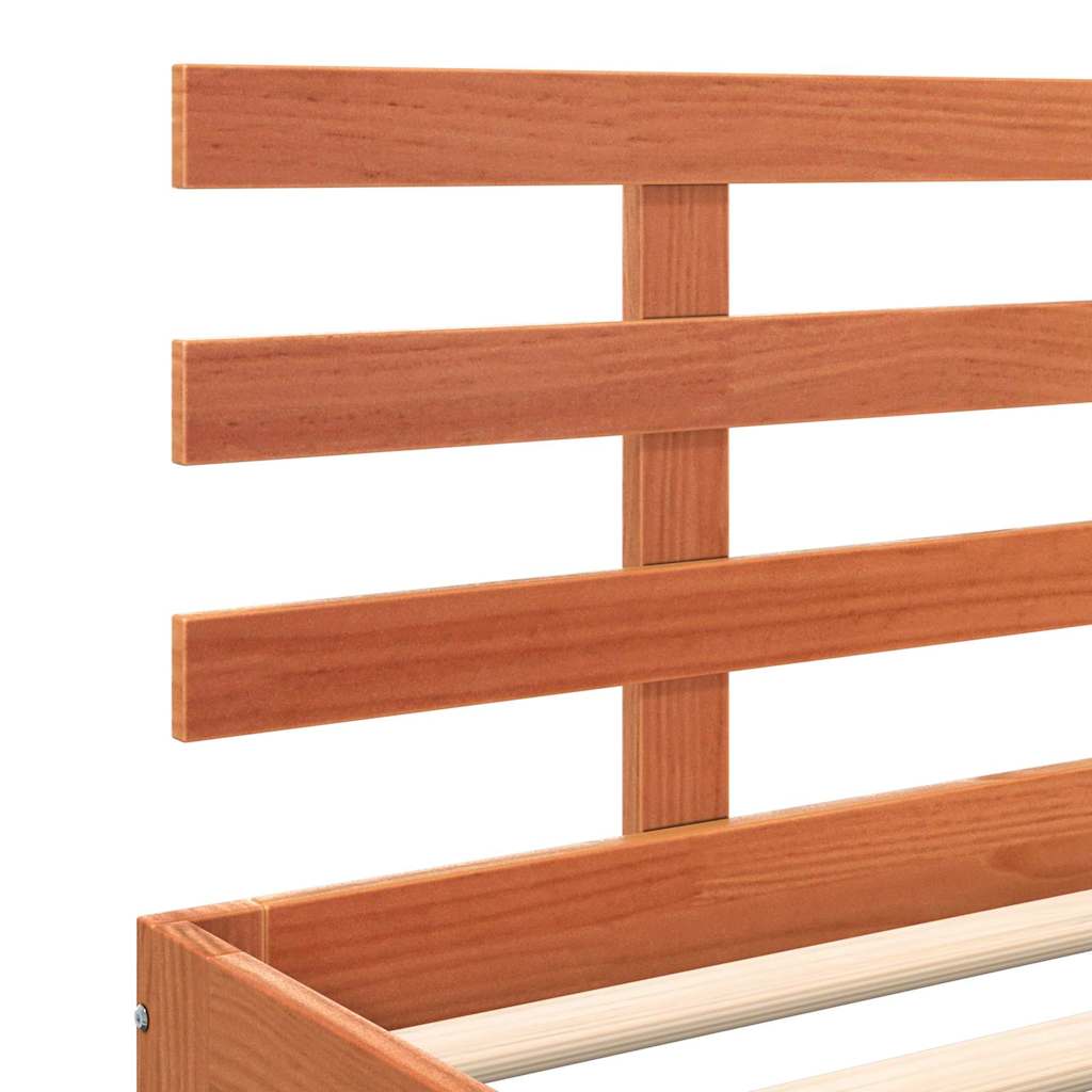 vidaXL Ramka łóżka Z zagłówkiem Woskowy Brąz 203.5 x 205.5 x 69.5 cm