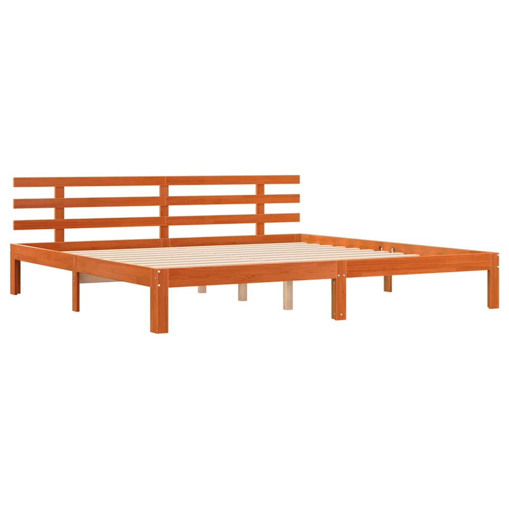 vidaXL Ramka łóżka Z zagłówkiem Woskowy Brąz 203.5 x 205.5 x 69.5 cm