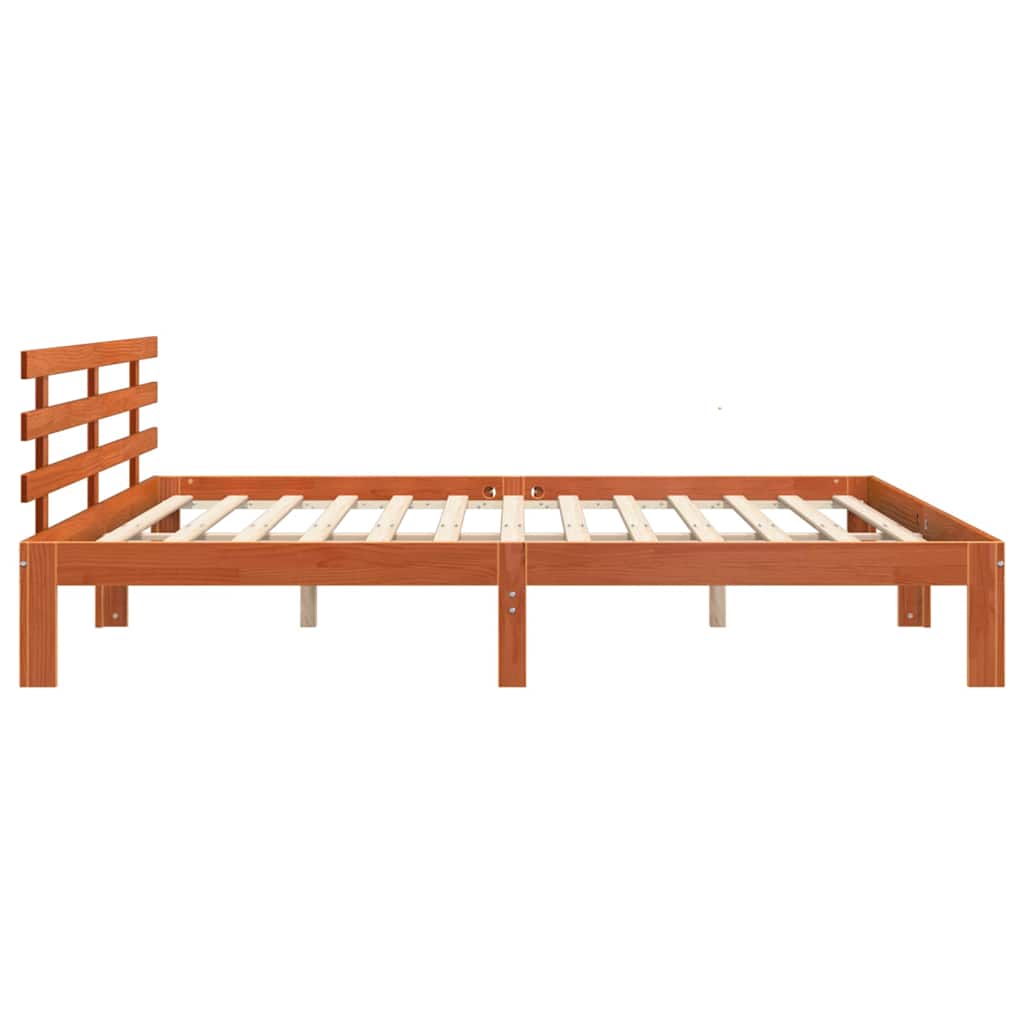 vidaXL Ramka łóżka Z zagłówkiem Woskowy Brąz 203.5 x 205.5 x 69.5 cm
