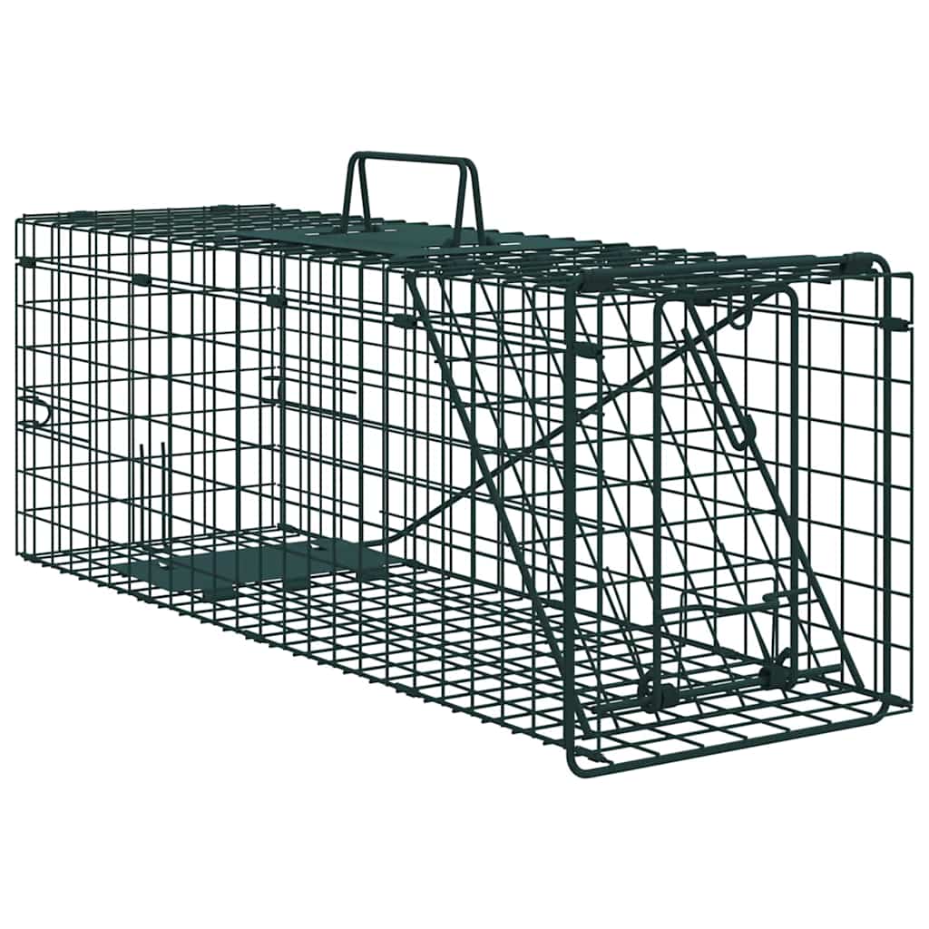 vidaXL Pułapka na zwierzęta Zielony 61 x 20 x 21,5 cm Stal