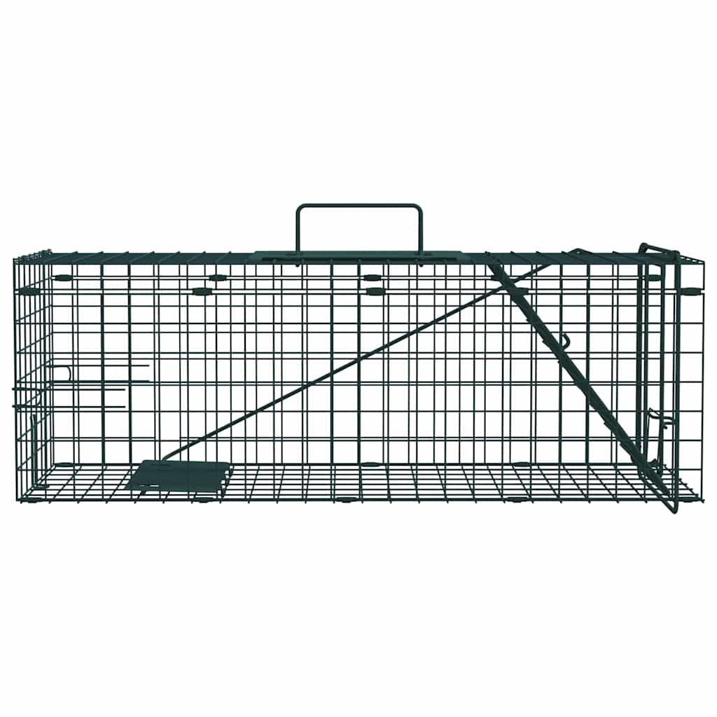 vidaXL Pułapka na zwierzęta Zielony 61 x 20 x 21,5 cm Stal