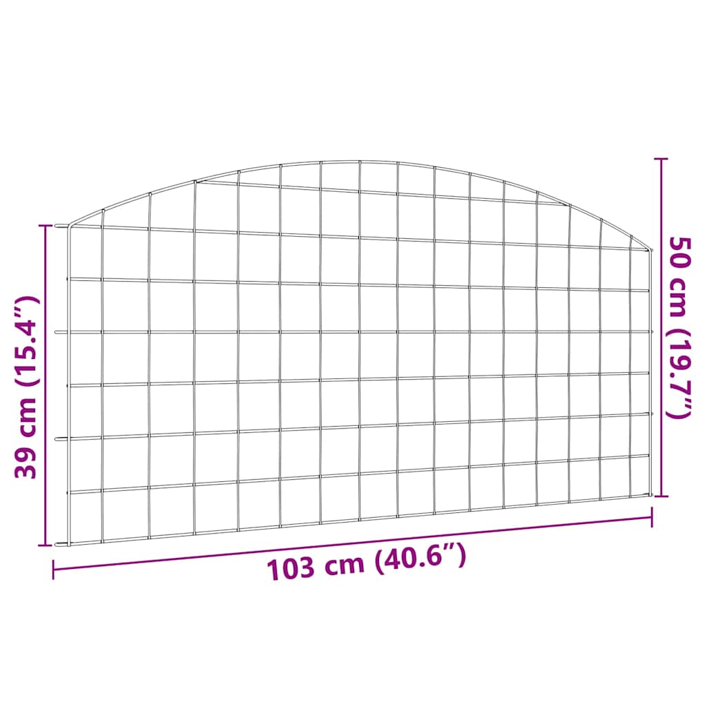 vidaXL Zestaw Ogrodzenia Stawu 5 pcs Zielony 100 x 50 cm Stal