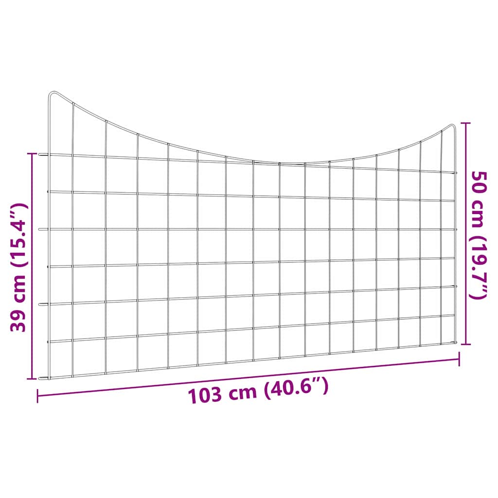 vidaXL Zestaw Ogrodzenia Stawu 5 pcs Zielony 100 x 50 cm Stal