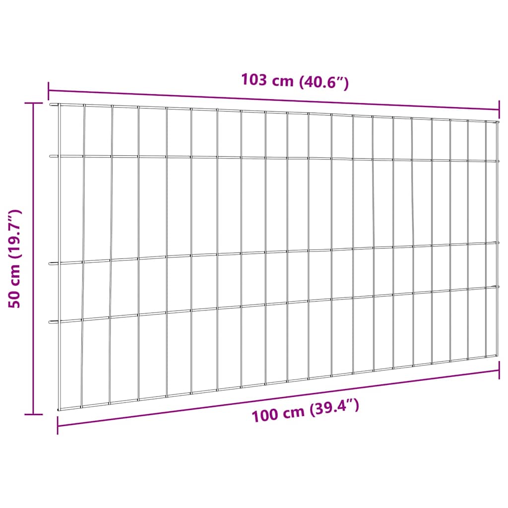 vidaXL Zestaw Ogrodzenia Stawu 5 pcs Zielony 100 x 50 cm Stal