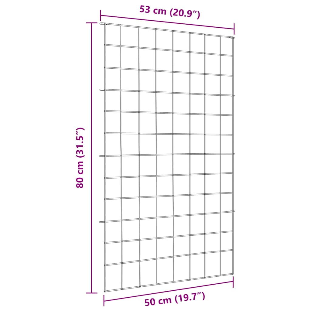vidaXL Zestaw Ogrodzenia Stawu 8 pcs Zielony 50 x 80 cm Stal
