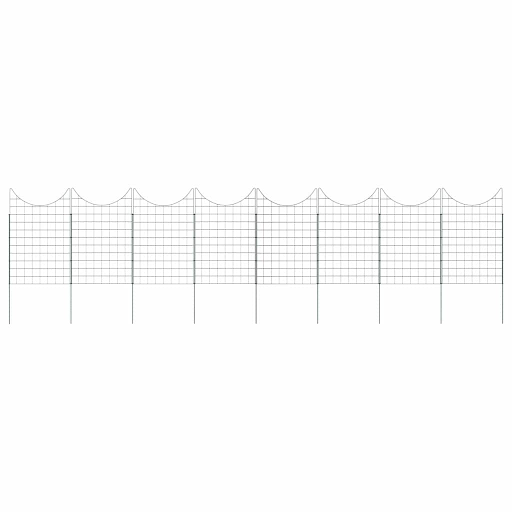 vidaXL Zestaw Ogrodzenia Stawu 8 pcs Zielony 50 x 80 cm Stal