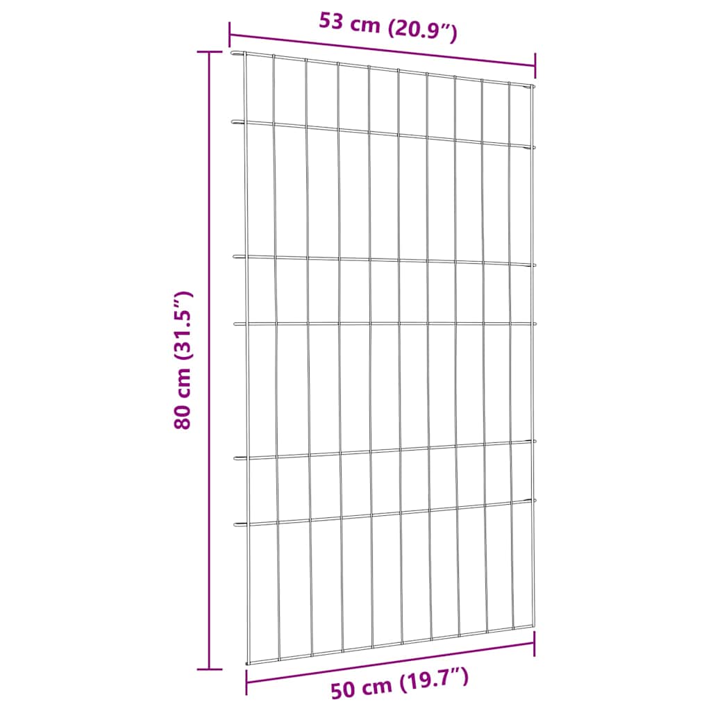vidaXL Zestaw Ogrodzenia Stawu 8 pcs Zielony 50 x 80 cm Stal