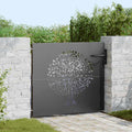 vidaXL Brama ogrodowa Czarny 85 x 100 cm Stal Malowana Proszkowo