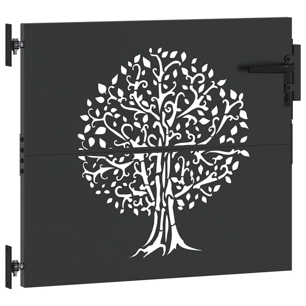 vidaXL Brama ogrodowa Czarny 85 x 100 cm Stal Malowana Proszkowo