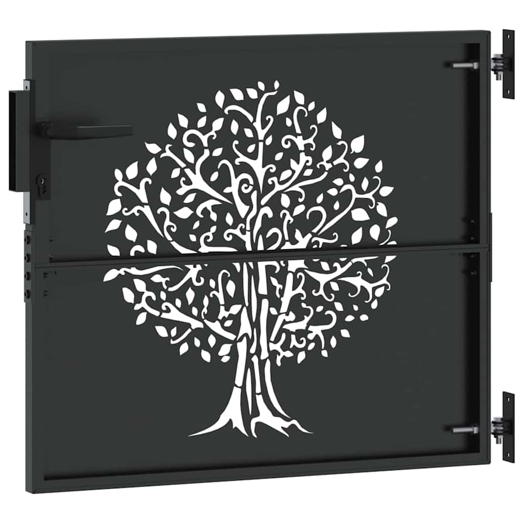 vidaXL Brama ogrodowa Czarny 85 x 100 cm Stal Malowana Proszkowo