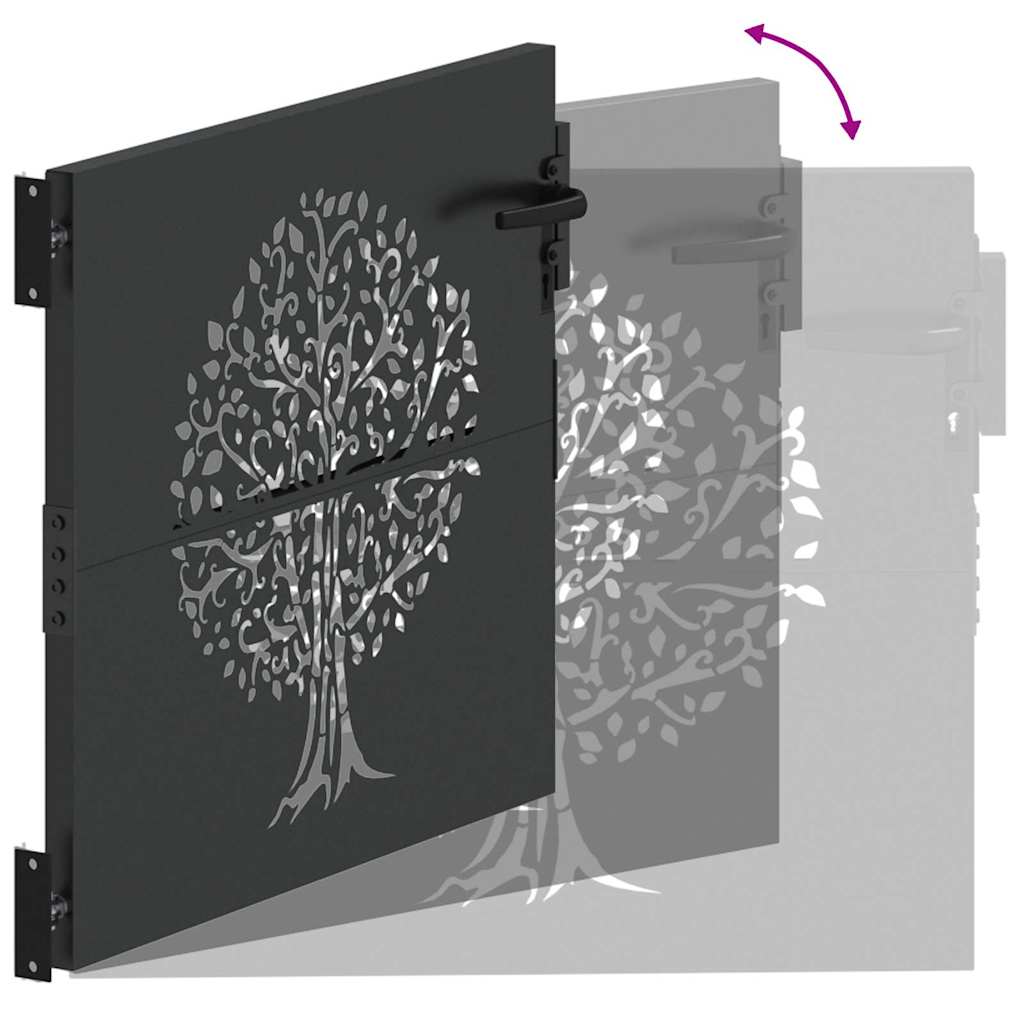 vidaXL Brama ogrodowa Czarny 85 x 100 cm Stal Malowana Proszkowo