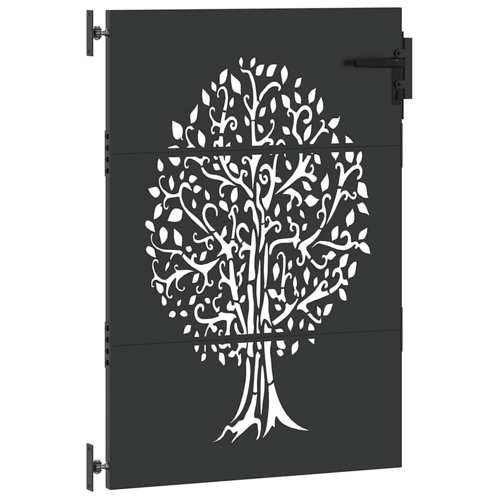 vidaXL Brama ogrodowa Czarny 85 x 125 cm Stal Malowana Proszkowo
