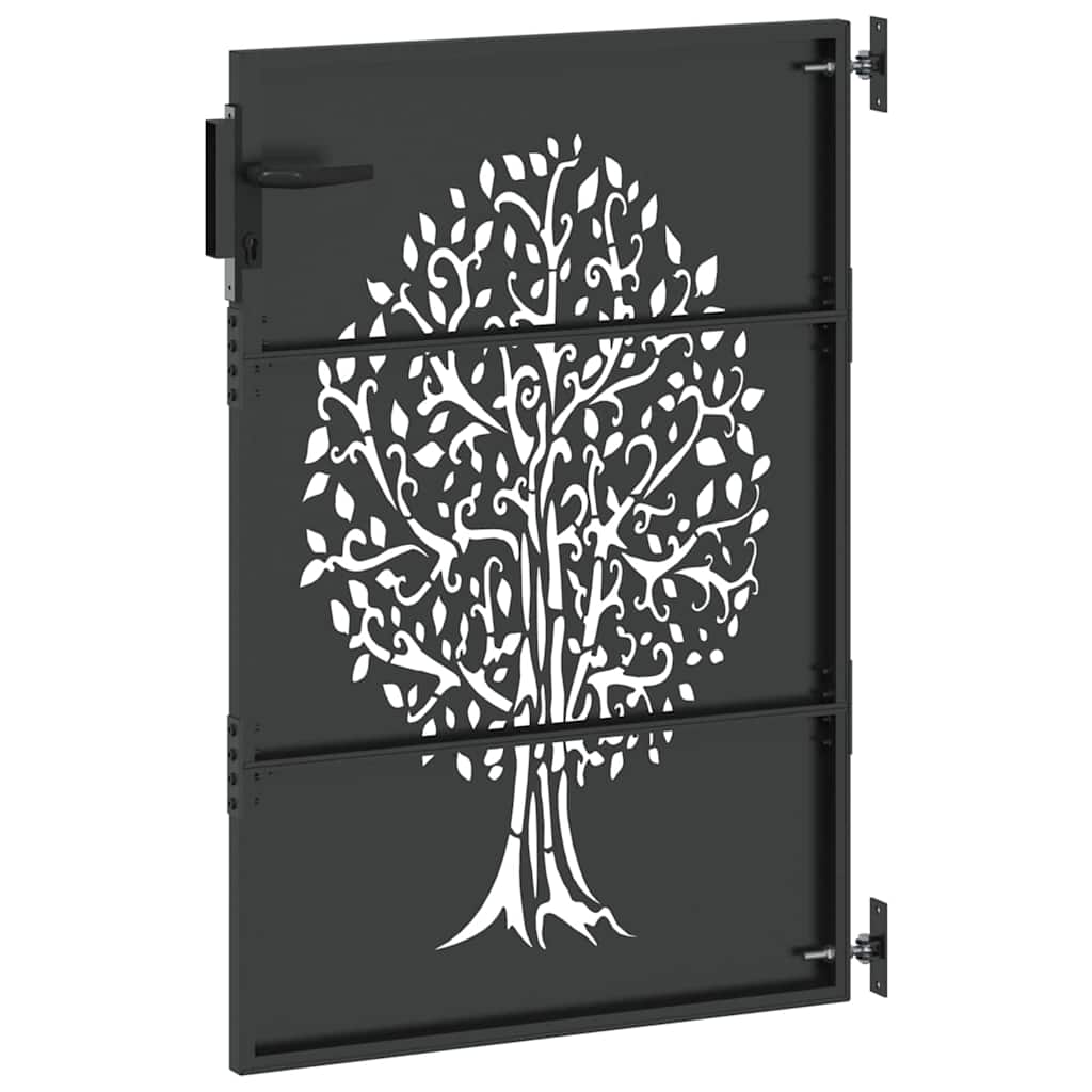 vidaXL Brama ogrodowa Czarny 85 x 125 cm Stal Malowana Proszkowo