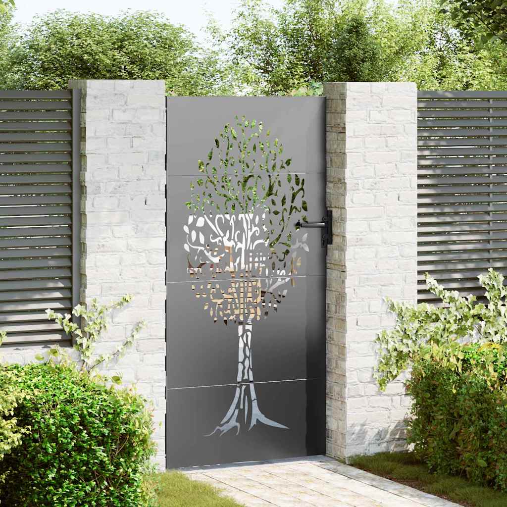 vidaXL Brama ogrodowa Czarny 85 x 200 cm Stal Malowana Proszkowo