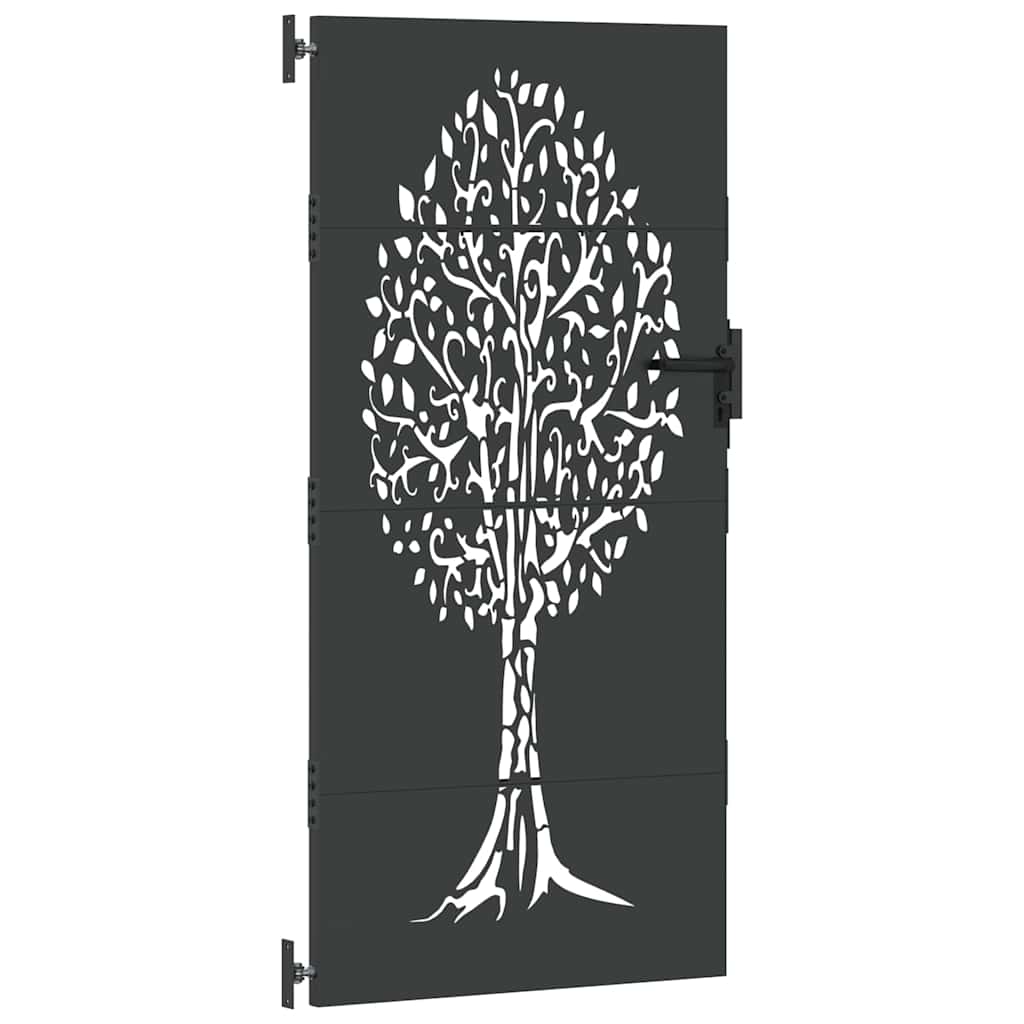vidaXL Brama ogrodowa Czarny 85 x 200 cm Stal Malowana Proszkowo