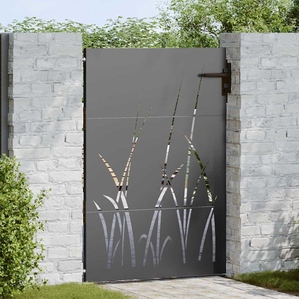 vidaXL Brama ogrodowa Czarny 85 x 125 cm Stal Malowana Proszkowo