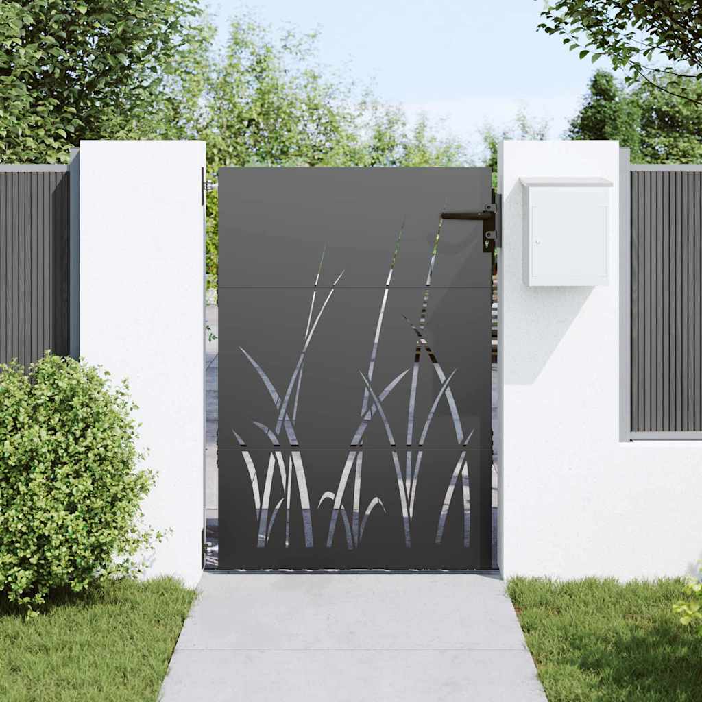 vidaXL Brama ogrodowa Czarny 85 x 125 cm Stal Malowana Proszkowo