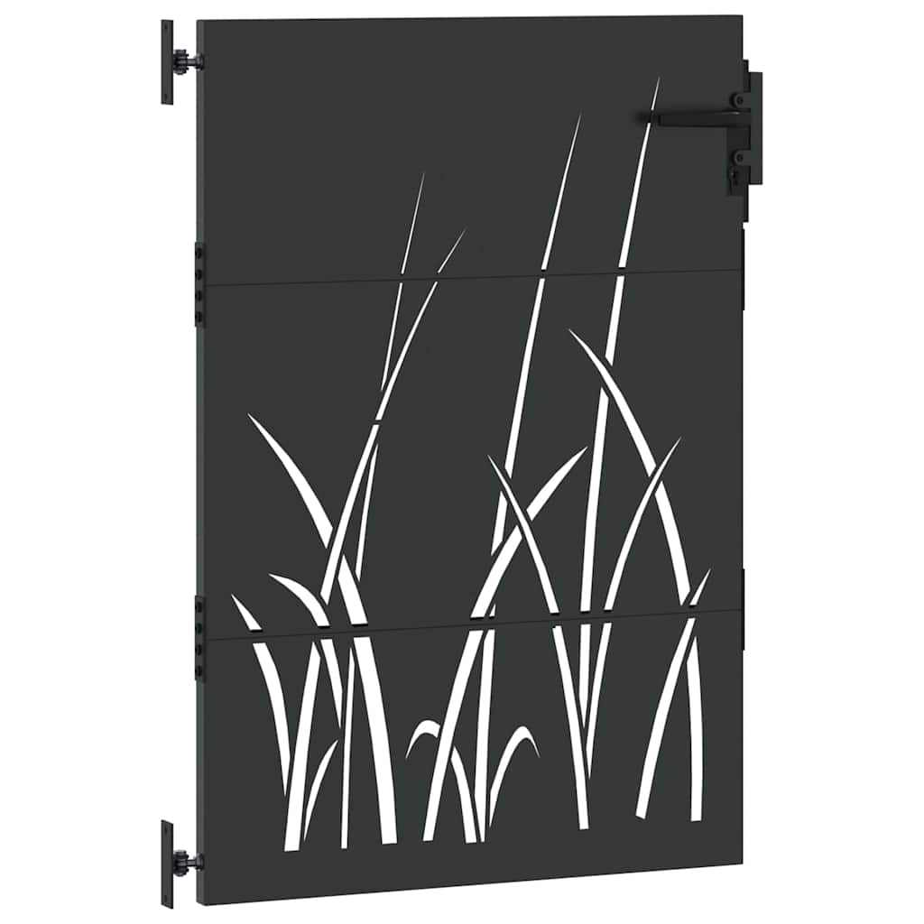 vidaXL Brama ogrodowa Czarny 85 x 125 cm Stal Malowana Proszkowo