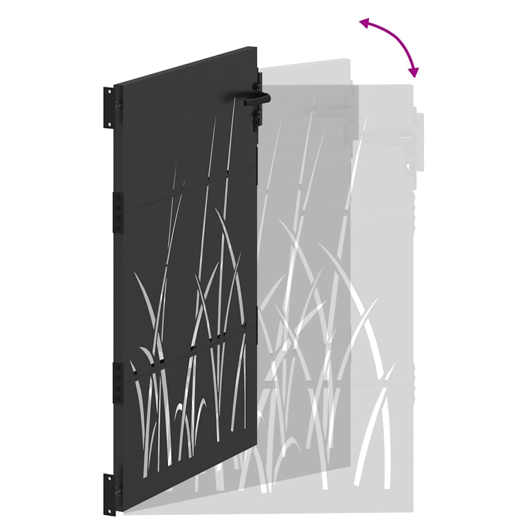 vidaXL Brama ogrodowa Czarny 85 x 150 cm Stal Malowana Proszkowo