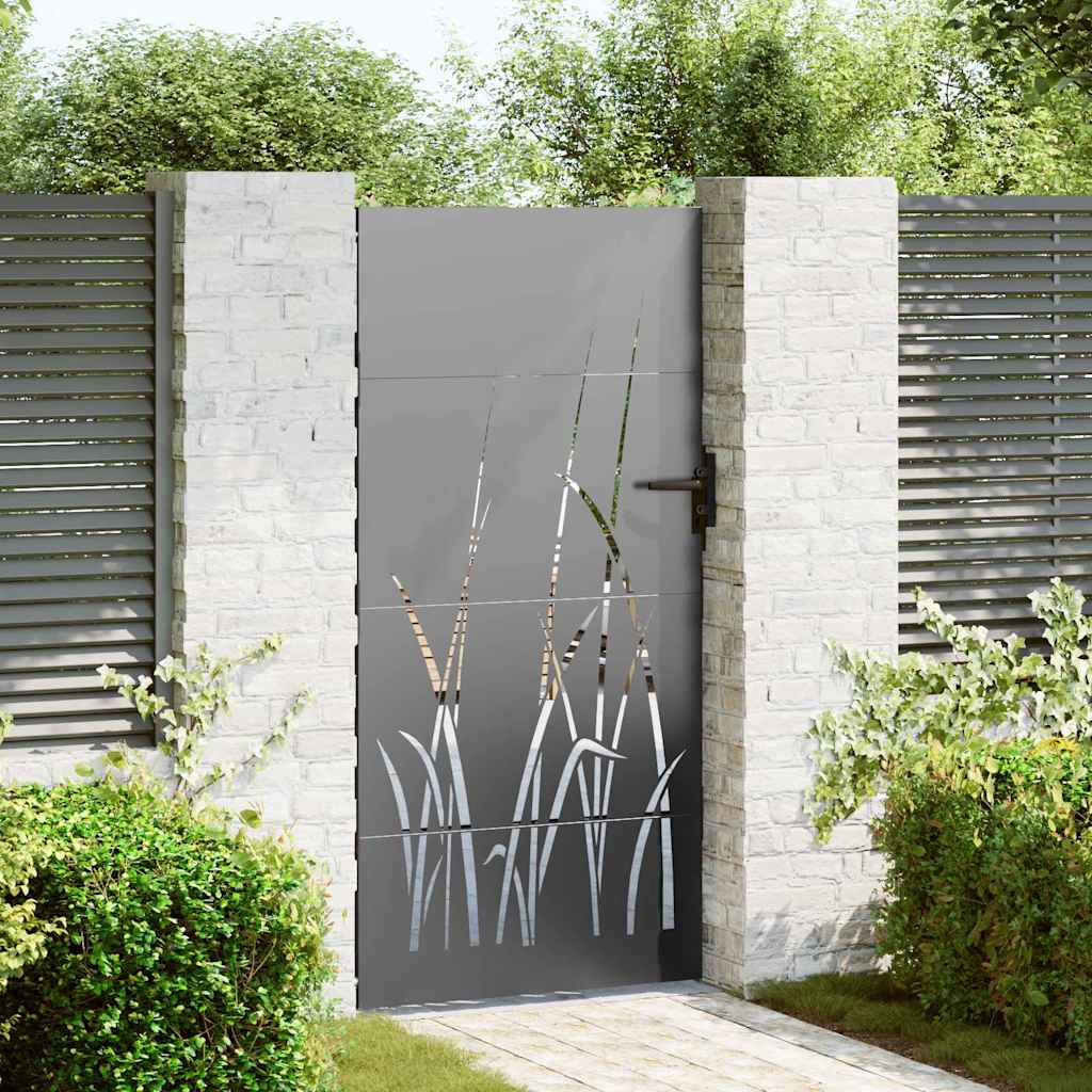 vidaXL Brama ogrodowa Czarny 85 x 175 cm Stal Malowana Proszkowo