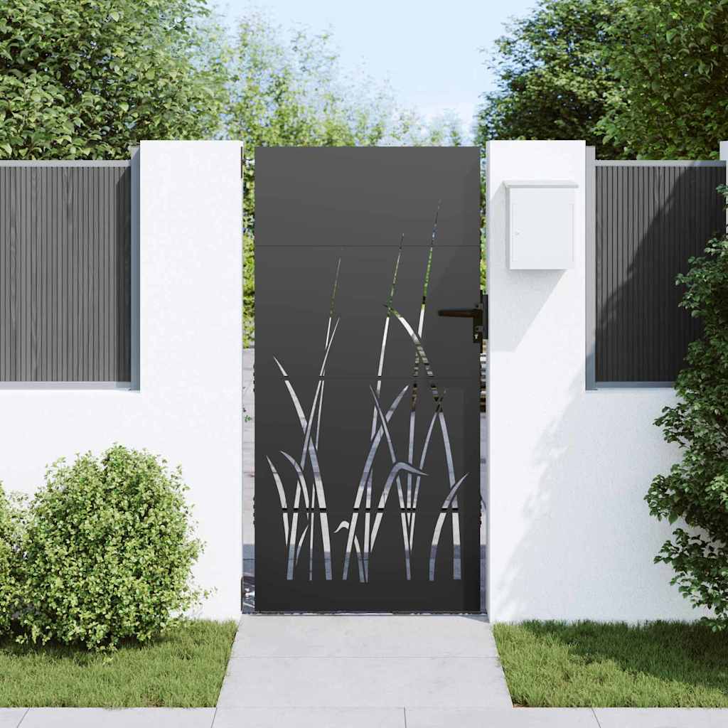vidaXL Brama ogrodowa Czarny 85 x 175 cm Stal Malowana Proszkowo