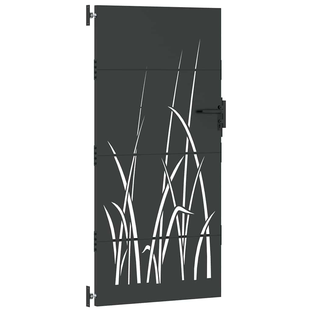 vidaXL Brama ogrodowa Czarny 85 x 175 cm Stal Malowana Proszkowo
