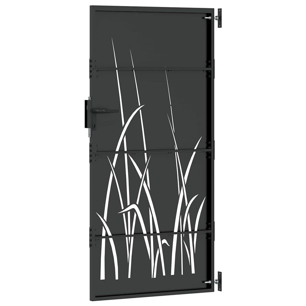 vidaXL Brama ogrodowa Czarny 85 x 175 cm Stal Malowana Proszkowo