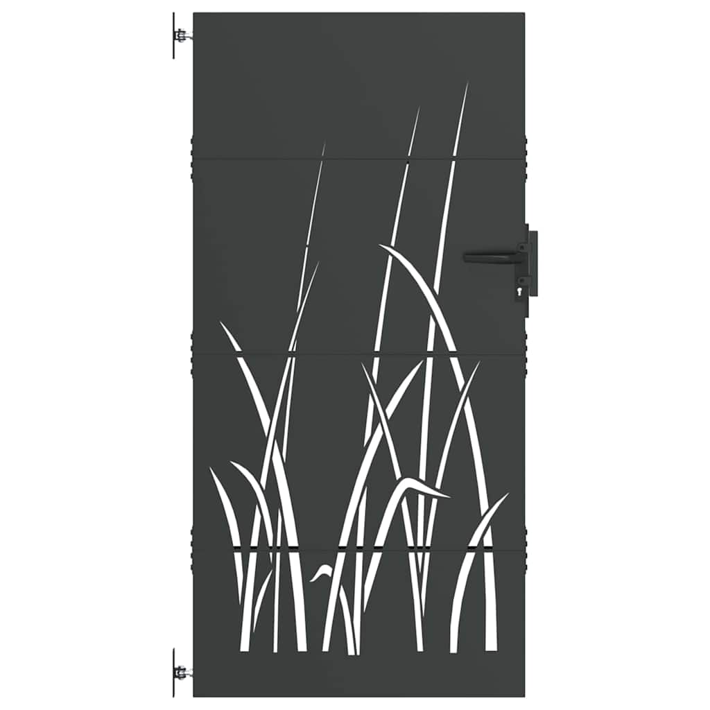 vidaXL Brama ogrodowa Czarny 85 x 200 cm Stal Malowana Proszkowo